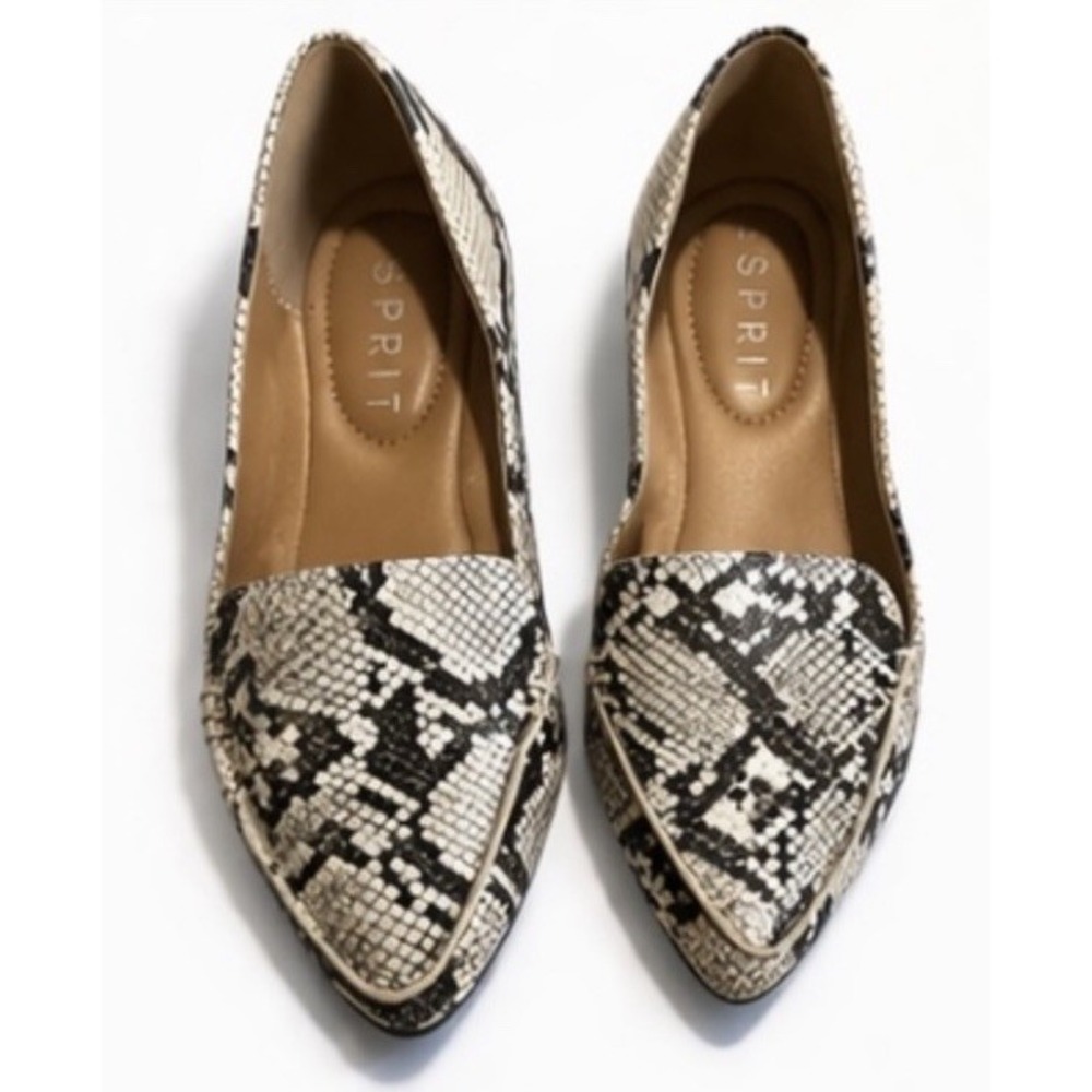 Esprit‎ Blaire Snakeskin Flats Women's 6.5 Pointed Toe Loafer Ballet